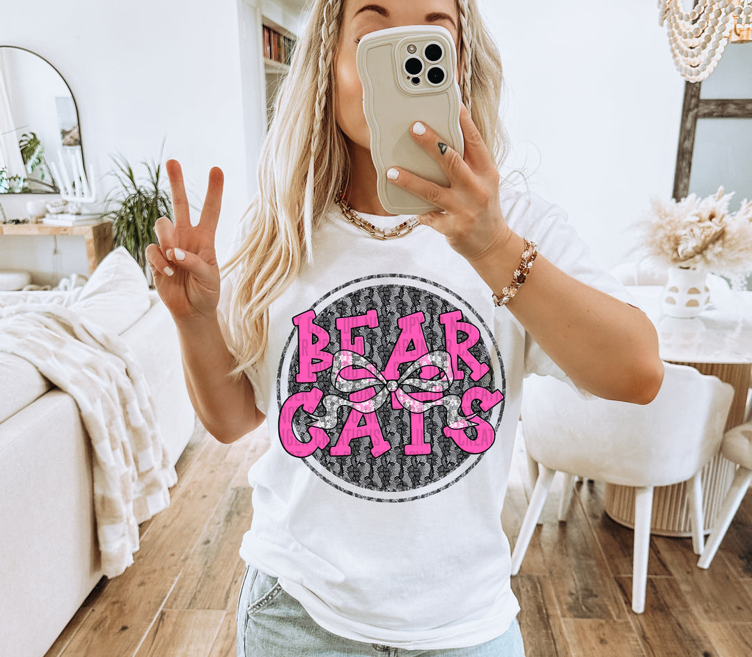 Hot Pink Lace DTF Print