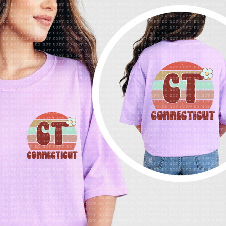 Retro Flower Sunset States DTF Print