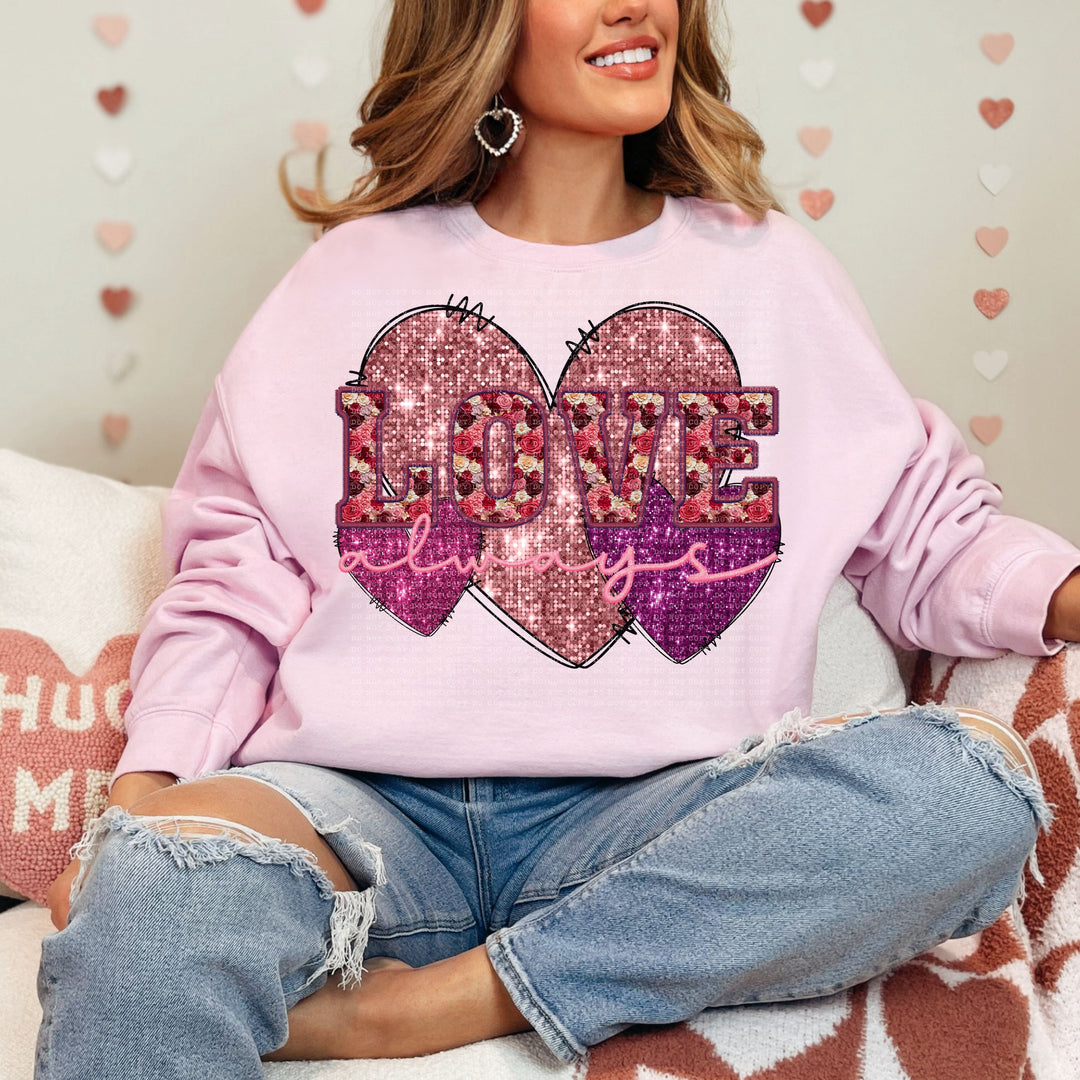 Love Always Faux Sequin DTF Print