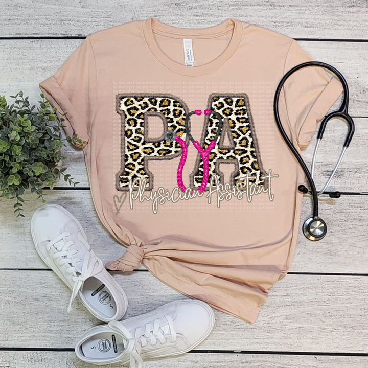 Leopard Occupations Faux Embroidery DTF Print