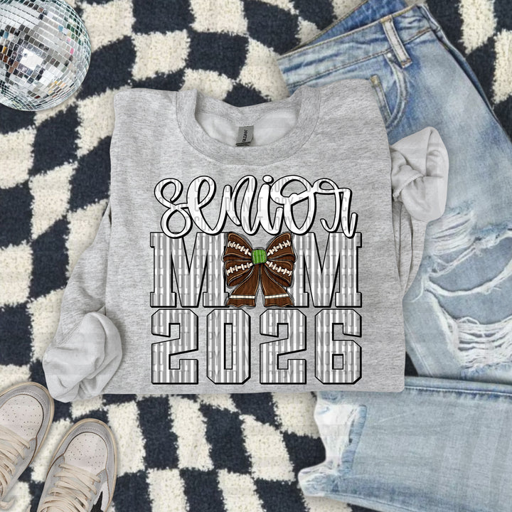 Senior Mom Football Seersucker DTF Print