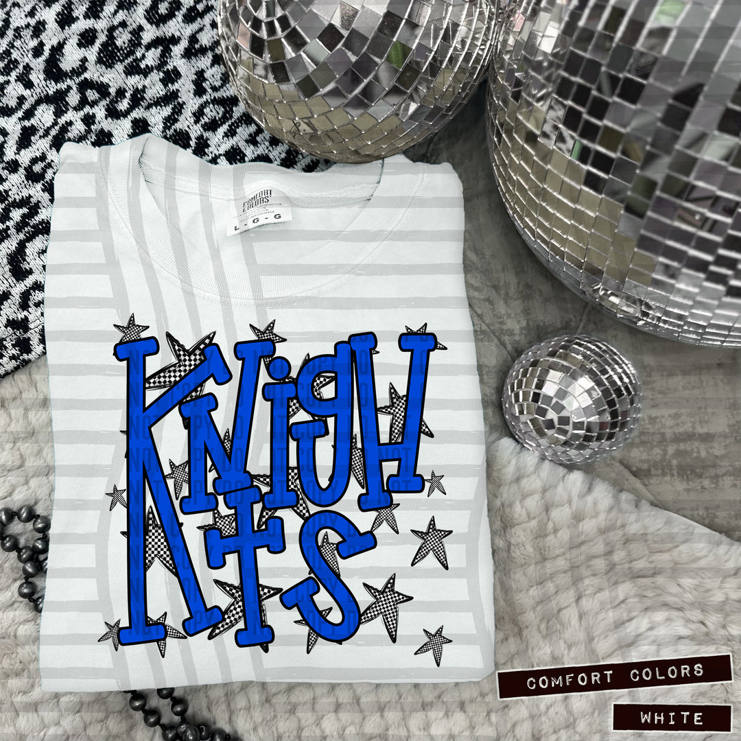 Blue Staggered DTF Print