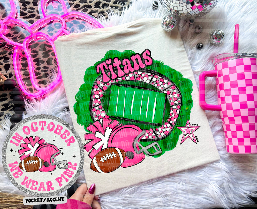 In October We Wear Pink- Football DTF Print