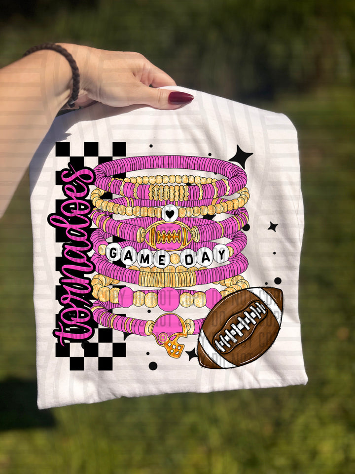 Pink Game Day Bracelets DTF Print