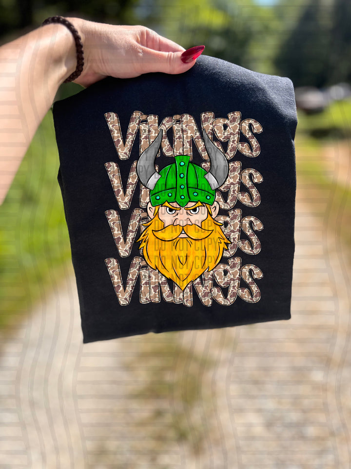 Camo Mascot Heads DTF Print