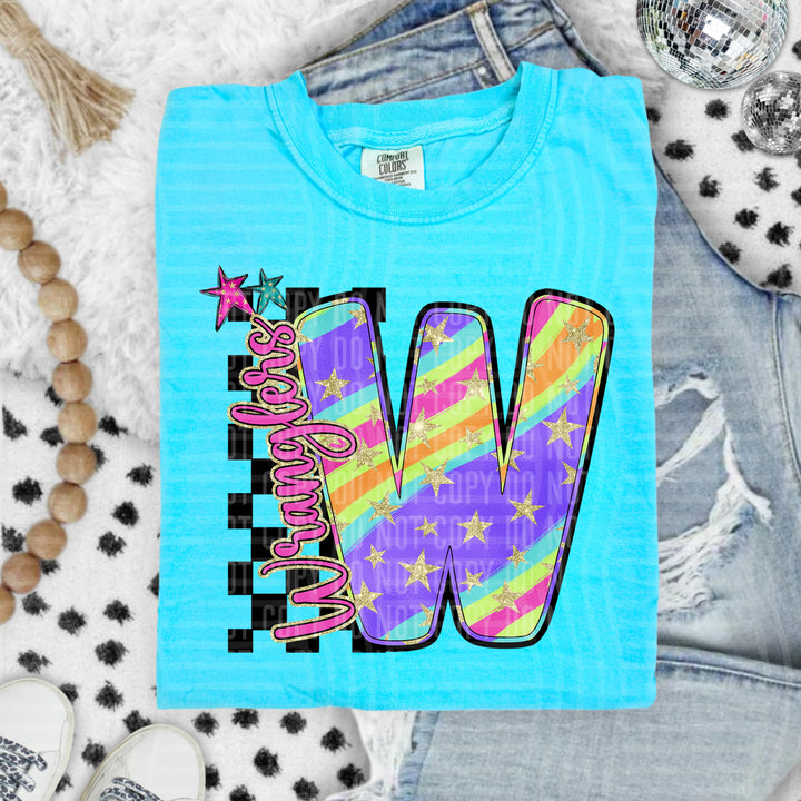 Rainbow Swirl Initials DTF Print