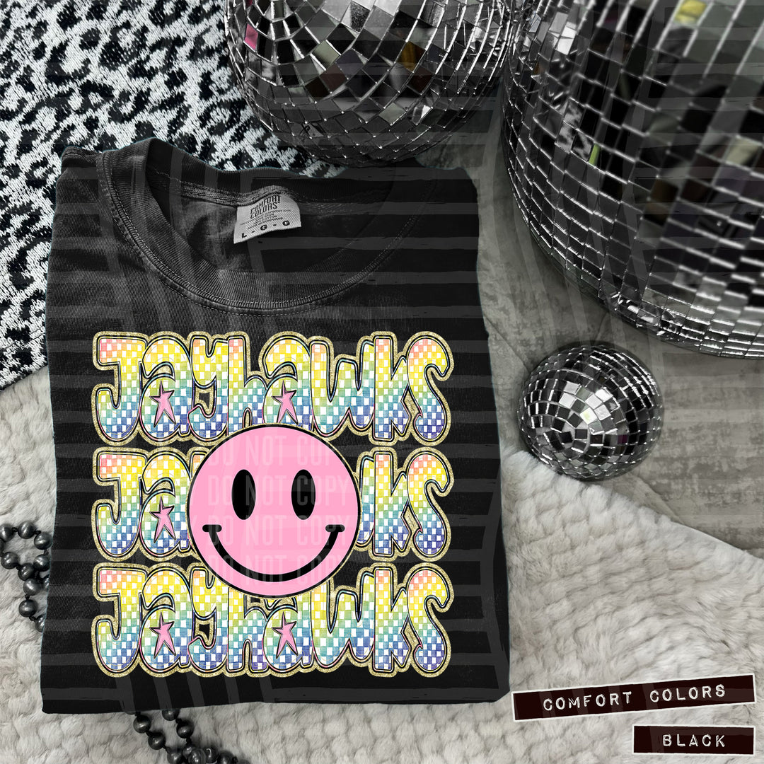 Pink Smiley Triple Stack DTF Print