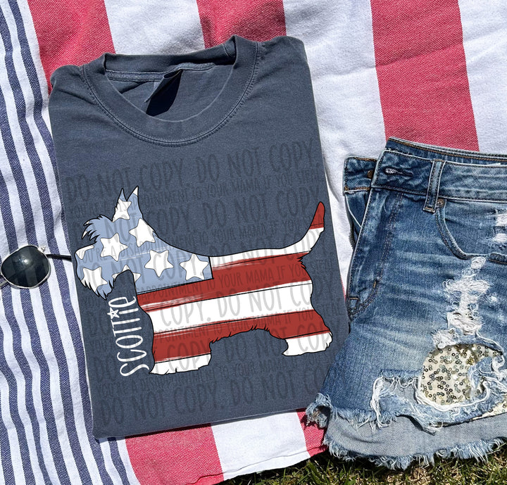 Patriotic Dog Designs White Text DTF Print