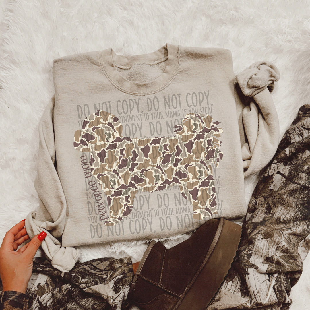 Duck Camo Dog Breeds DTF Print