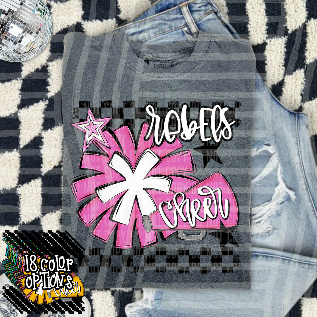 Cheer Pom With Names Sage DTF Print