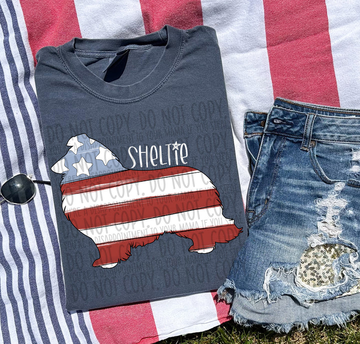 Patriotic Dog Designs White Text DTF Print