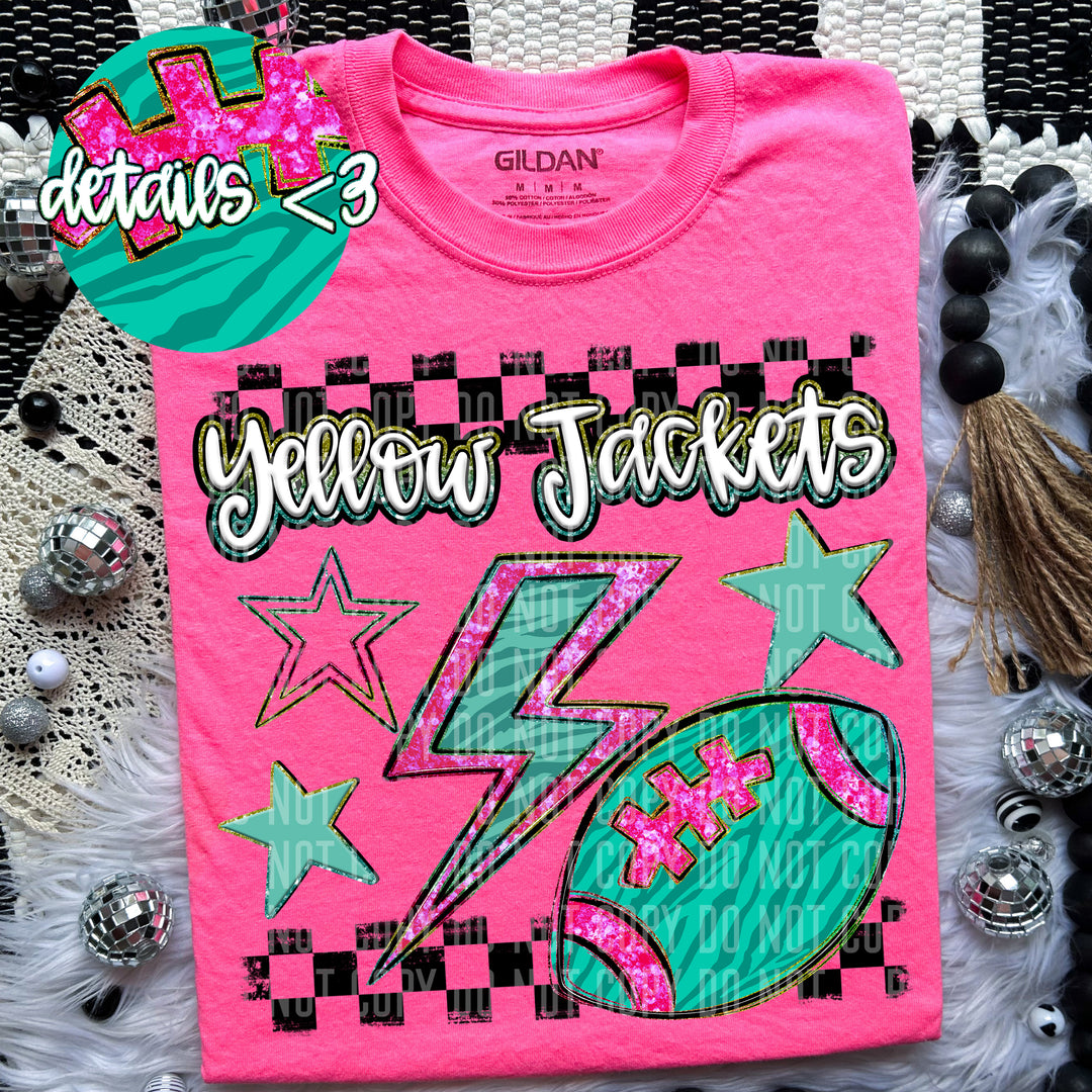 Rainbow Football Bolts DTF Print