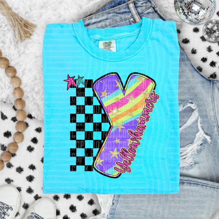 Rainbow Swirl Initials DTF Print
