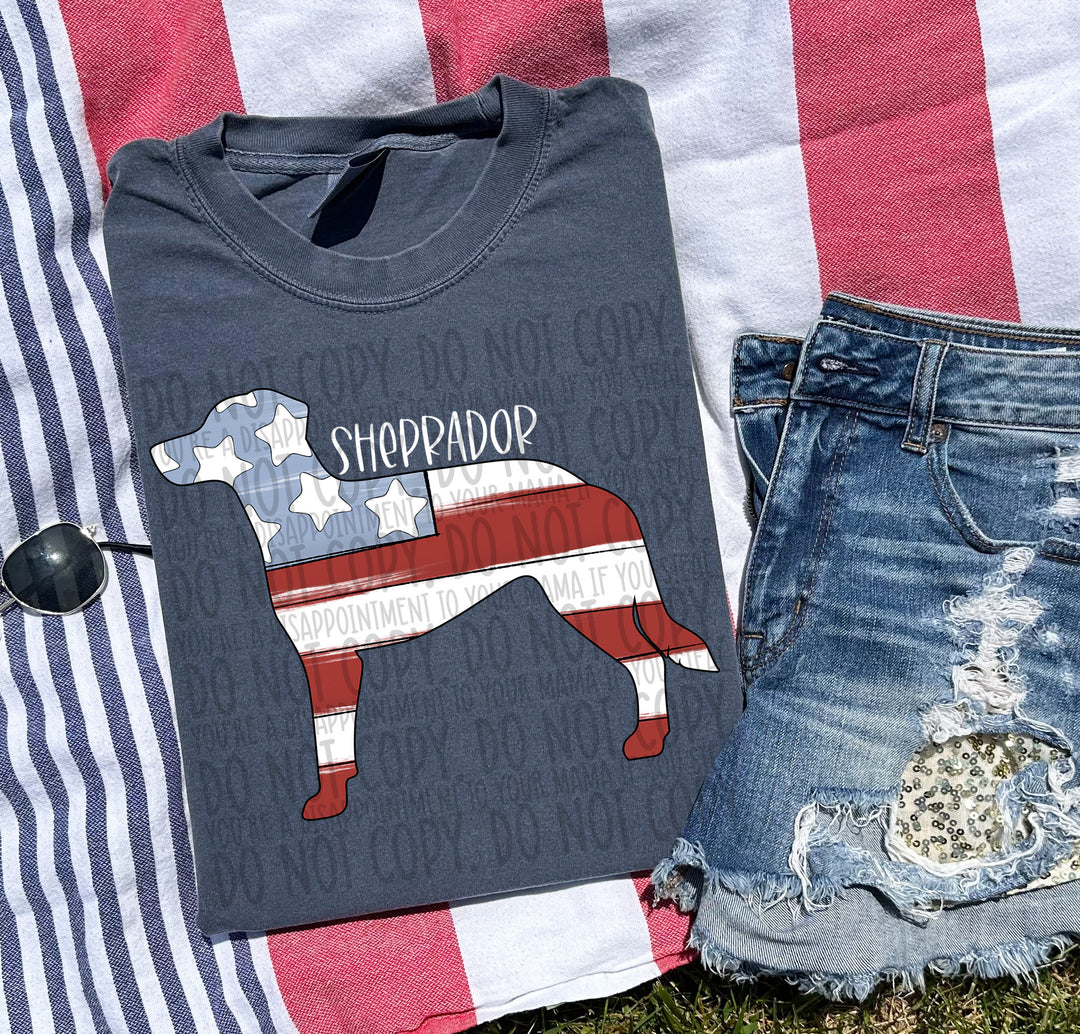 Patriotic Dog Designs White Text DTF Print