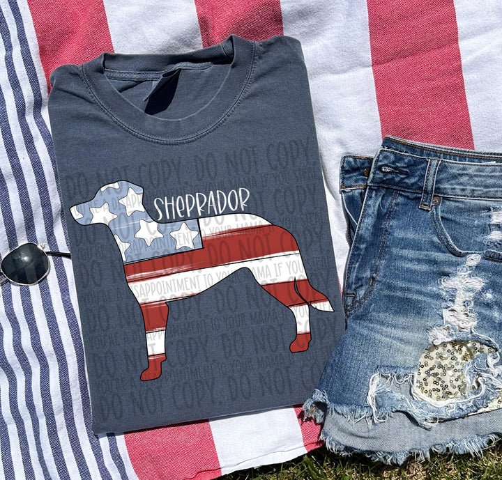 Patriotic Dog Designs White Text DTF Print