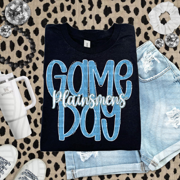 Doodle Gameday Light Blue DTF Print