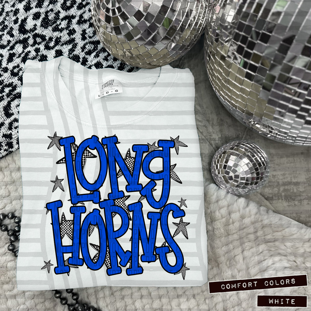 Blue Staggered DTF Print