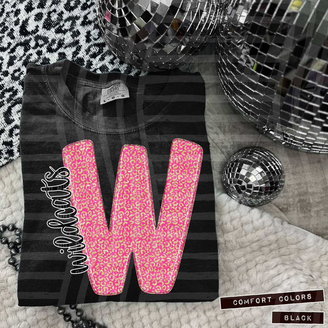 Pink Leopard Initial DTF Print