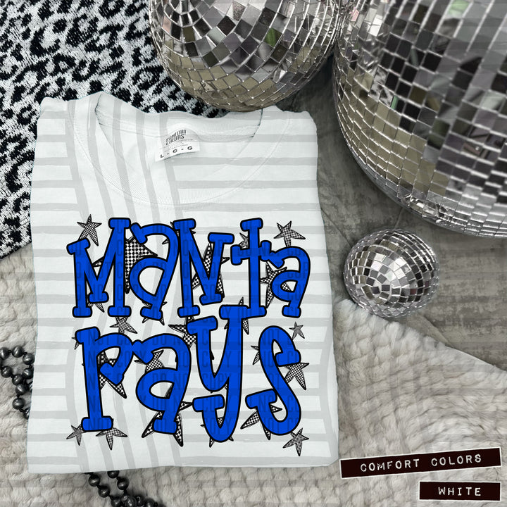 Blue Staggered DTF Print