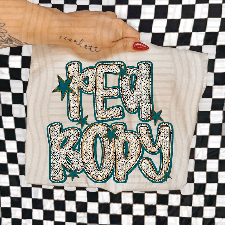 Teal Dotty DTF Print