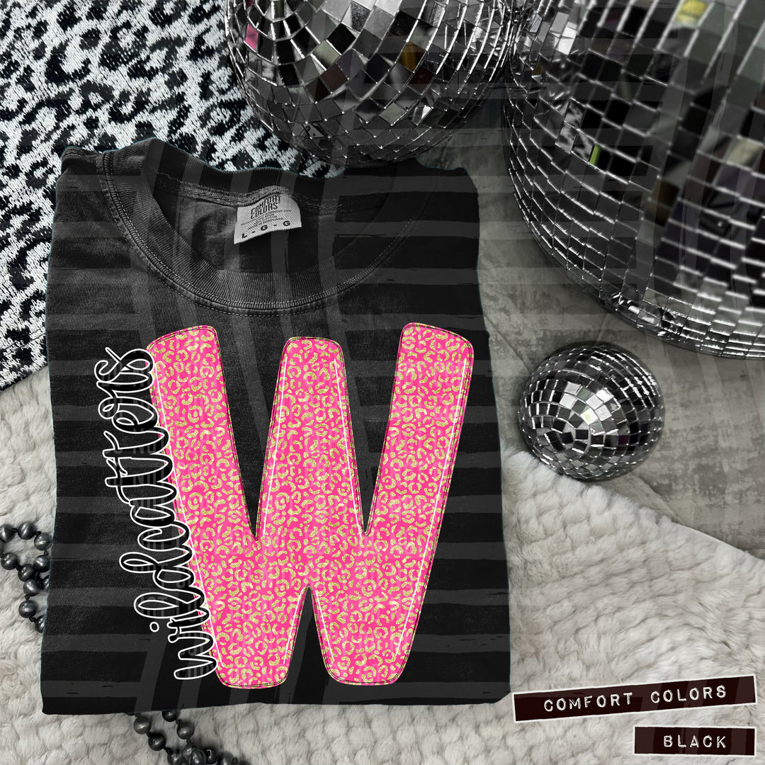 Pink Leopard Initial DTF Print