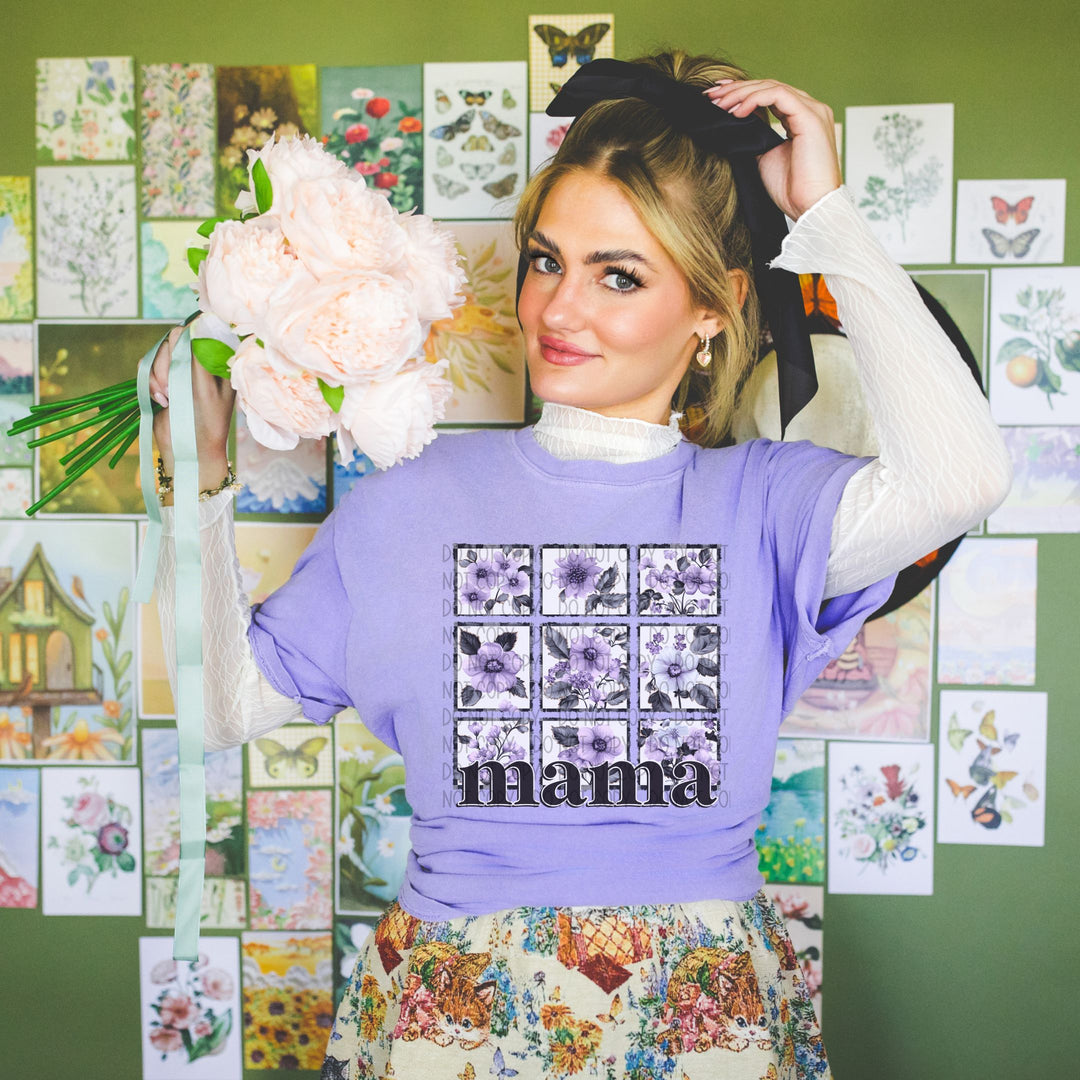 Mama Floral Squares DTF Print