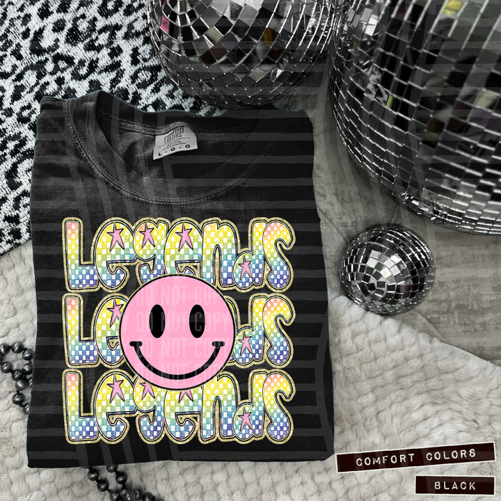Pink Smiley Triple Stack DTF Print