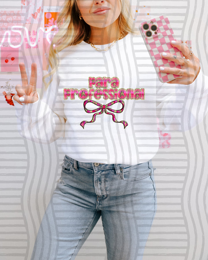 Pink Bow Occupations/Names DTF Print