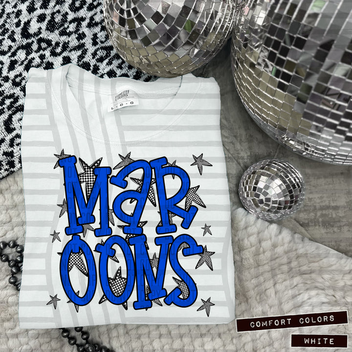 Blue Staggered DTF Print