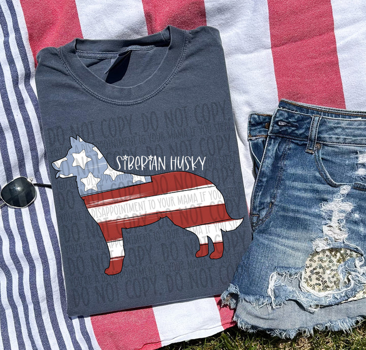 Patriotic Dog Designs White Text DTF Print