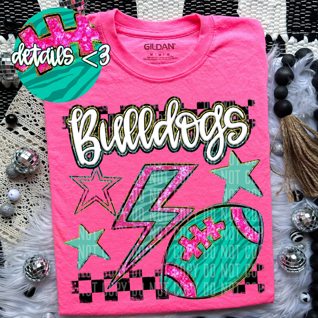 Rainbow Football Bolts DTF Print