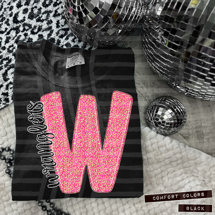 Pink Leopard Initial DTF Print