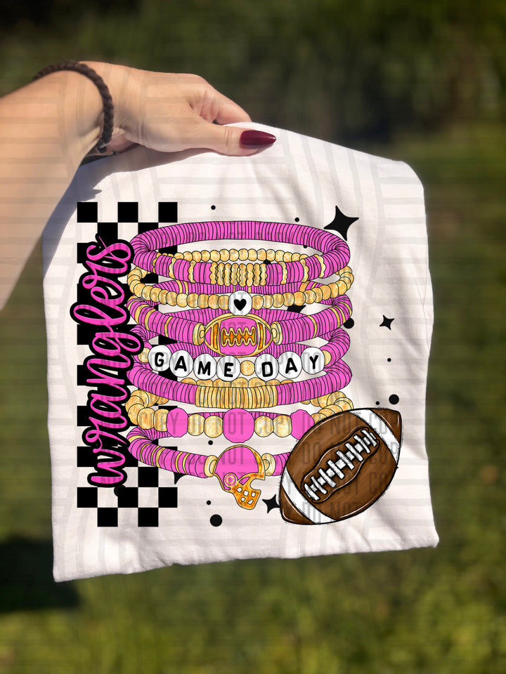 Pink Game Day Bracelets DTF Print