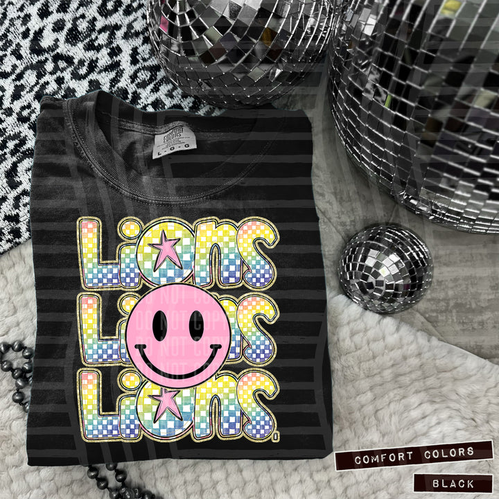 Pink Smiley Triple Stack DTF Print