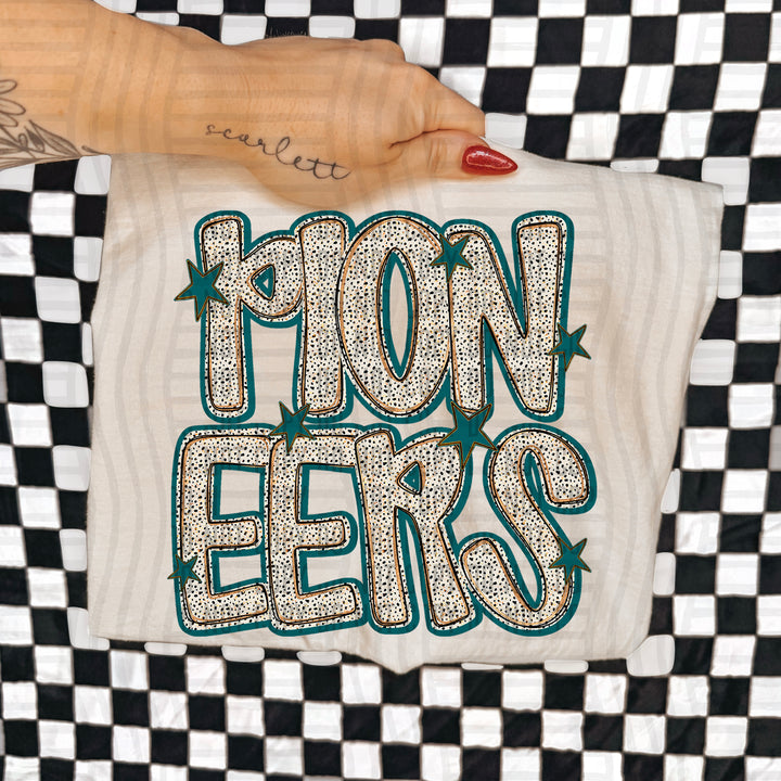 Teal Dotty DTF Print