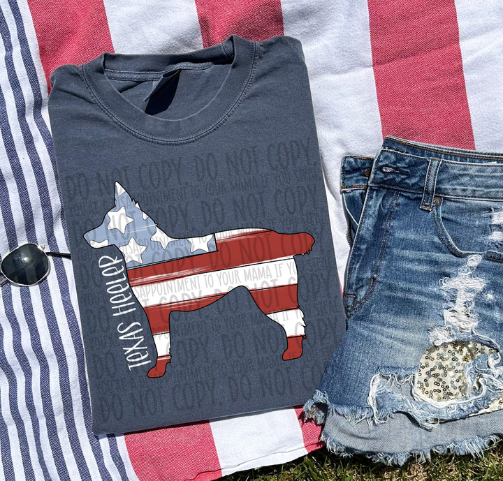 Patriotic Dog Designs White Text DTF Print