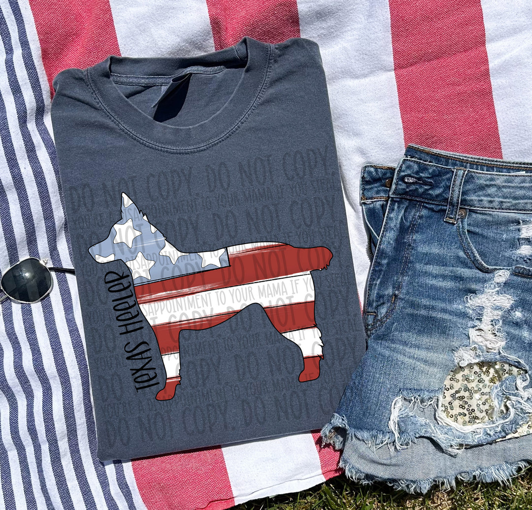 Patriotic Dog Designs Black Text DTF Print