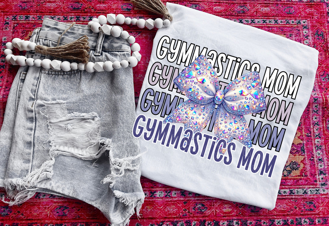 Gymnastics Mom with Bow DTF Print