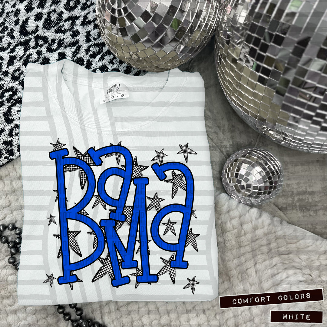 Blue Staggered DTF Print