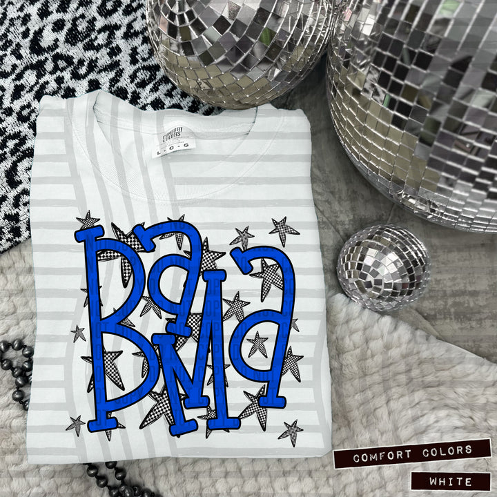 Blue Staggered DTF Print