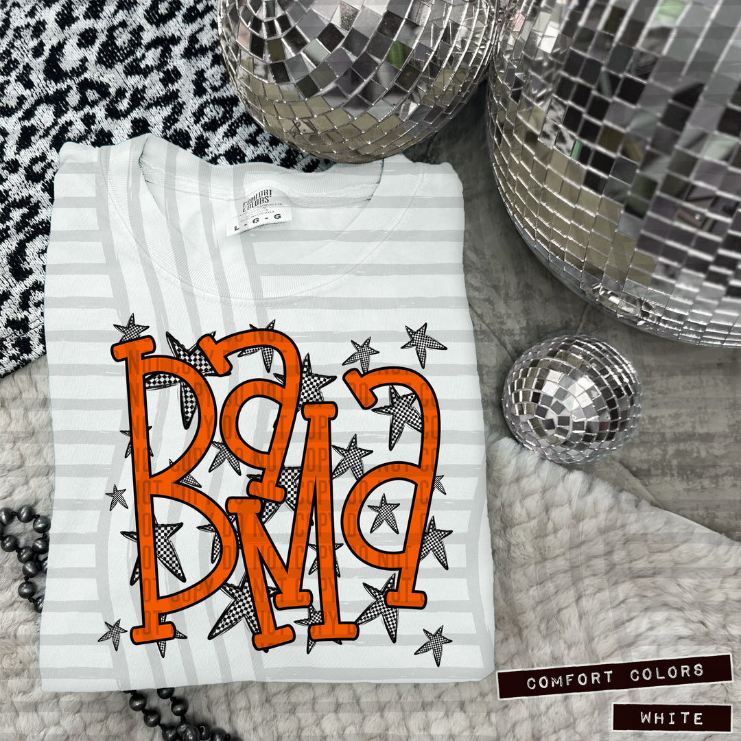 Orange Staggered DTF Print