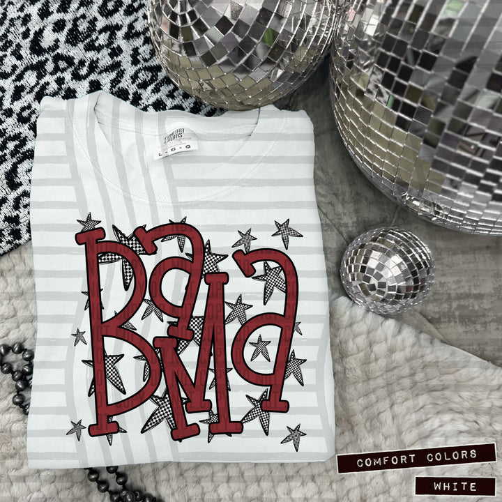 Crimson Staggered DTF Print
