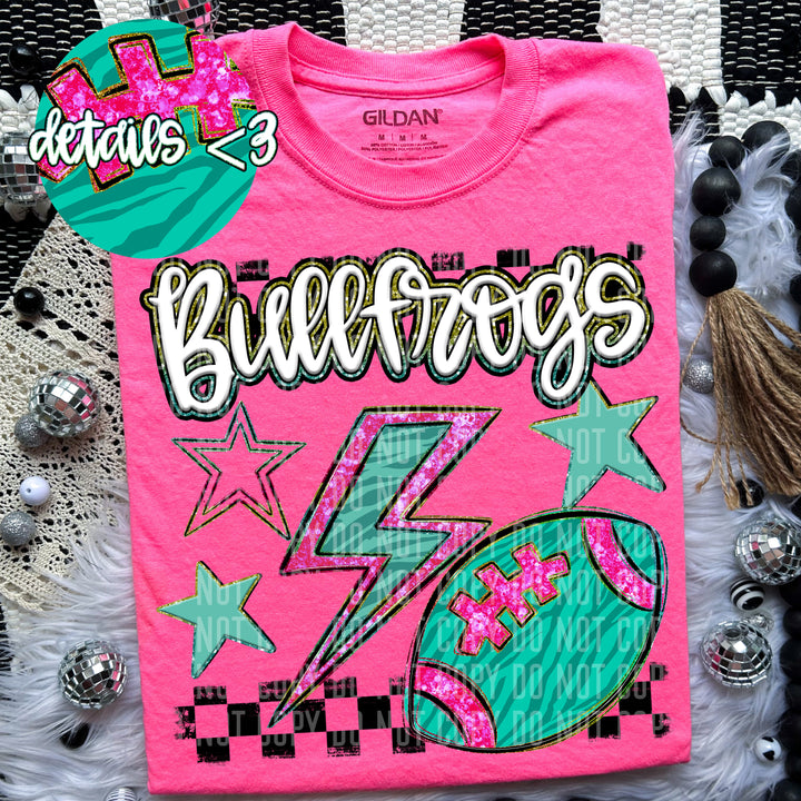 Rainbow Football Bolts DTF Print