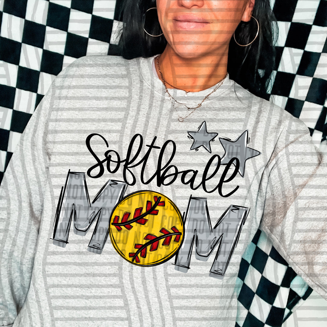 Sports Mom Softball DTF Print