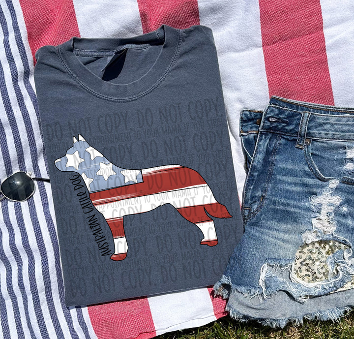 Patriotic Dog Designs Black Text DTF Print
