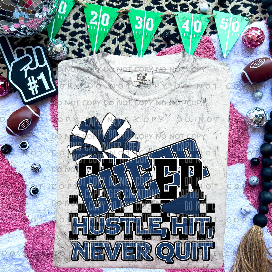 Hustle Hit Never Quit Cheer DTF Print