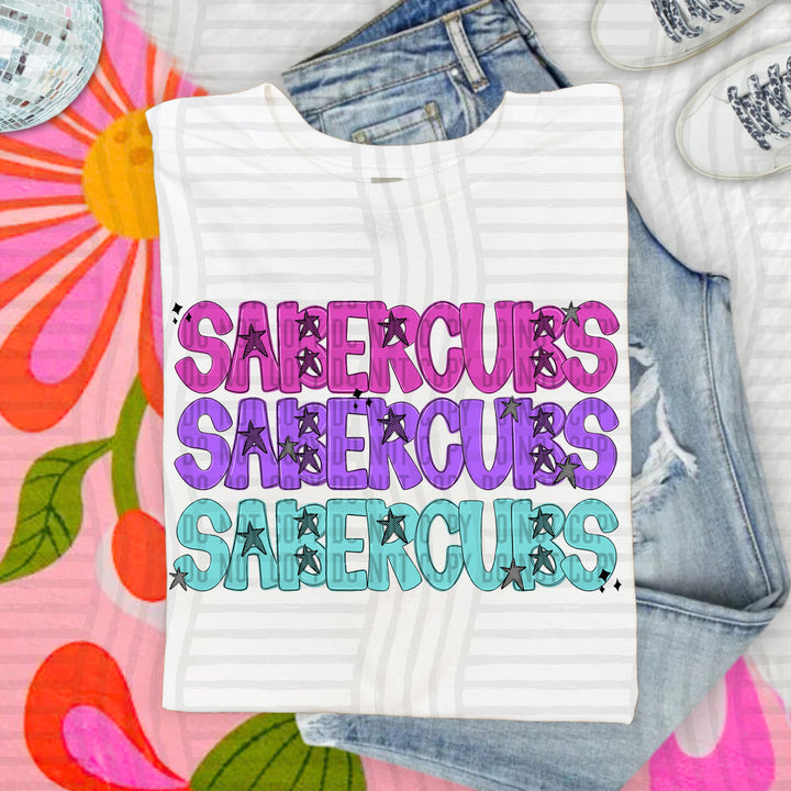 Triple Stacked Starburst DTF Print