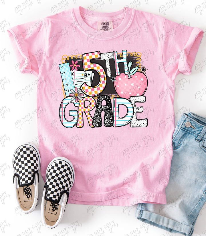 Back To School Apple Grades DTF Print