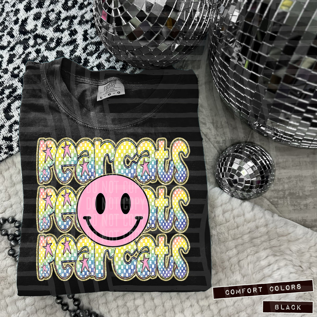 Pink Smiley Triple Stack DTF Print