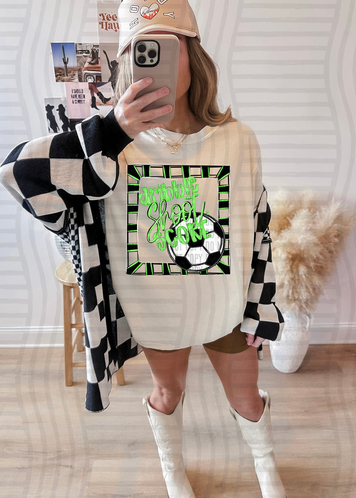 Dribble Shoot Score Soccer DTF Print